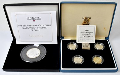 Lot 943 - ROYAL MINT; a UK silver proof £1 coin set 1994-...