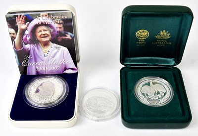 Lot 962 - Three silver coins, comprising a Perth Mint...