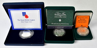 Lot 905 - Three silver coins, comprising a Royal British...