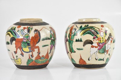 Lot 1687 - A pair of early 20th century Japanese crackle...