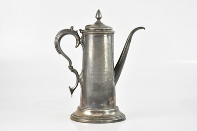 Lot 1452 - An large electroplated coffee pot, inscribed...