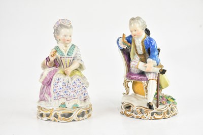 Lot 1736 - MEISSEN; a pair of late 19th century hard...