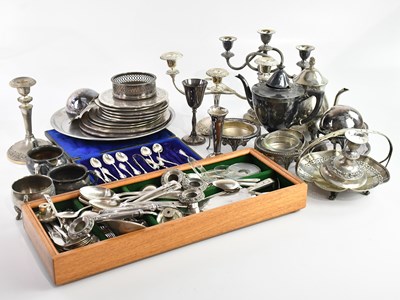 Lot 1444 - A large collection of assorted silver plate...