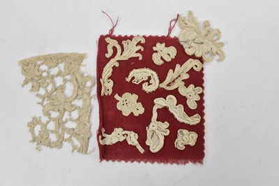 Lot 403 - A small group of 17th century lace fragments,...