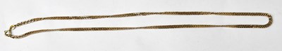 Lot 1100 - A 9ct yellow gold flat curb link necklace,...