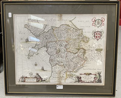 Lot 586A - A hand coloured map of North Wales, 41 x 52cm,...