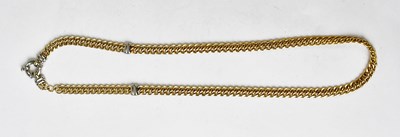 Lot 1102 - A 9ct yellow and white gold double link chain...