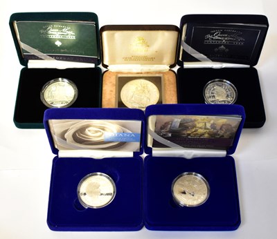 Lot 853 - ROYAL MINT; four silver-proof commemorative...