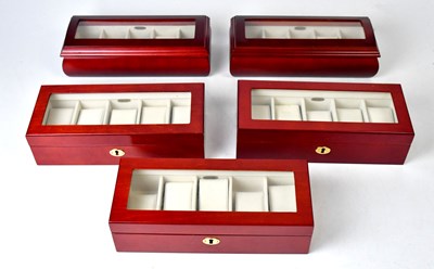 Lot 1178 - MELE & CO; five watch display boxes, each for...