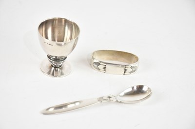 Lot 274 - GEORG JENSEN; a three piece sterling silver...