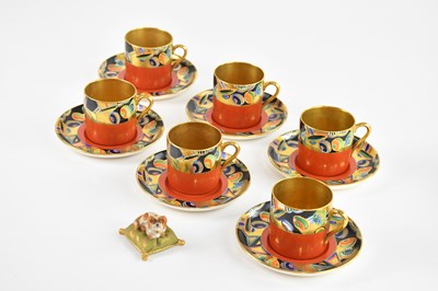 Lot 1410 - CROWN DEVON; an Art Deco part coffee service...
