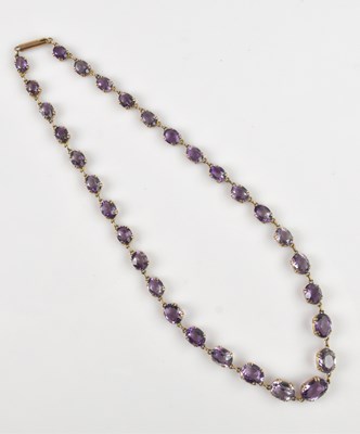 Lot 1163 - A Victorian yellow metal necklace, stamped...