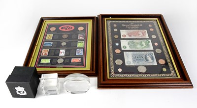 Lot 980 - Two framed and glazed montages, comprising...
