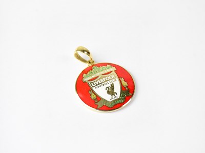 Lot 1179 - A 14ct yellow gold and red enamel Liverpool FC...