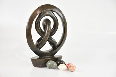 Lot 1223 - A serpentine abstract sculpture, height 38cm,...
