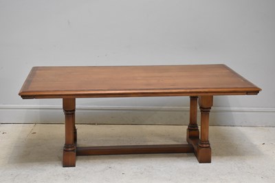 Lot 132 - A large modern refectory table, on block legs,...