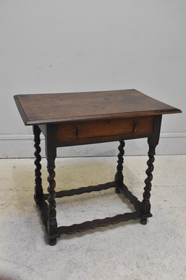 Lot 67 - A late 17th century and later oak side table...