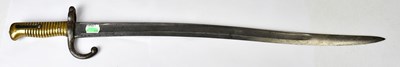 Lot 554 - A 19th century French chassepot bayonet, the...