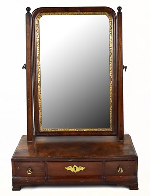 Lot 1660 - A 19th century mahogany three drawer dressing table mirror