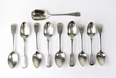 Lot 883 - Ten various hallmarked silver spoons,...