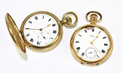 Lot 1817 - A gold plated crown wind full Hunter pocket...