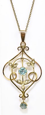 Lot 1378 - An Edwardian 9ct rose gold seed pearl set...