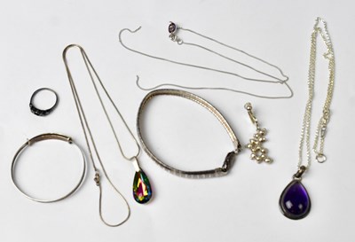 Lot 1130 - A group of 925 silver jewellery, comprising a...