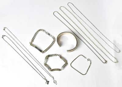 Lot 1143 - A group of 925 silver jewellery, comprising a...