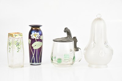 Lot 1433 - An unusual art glass vase, possibly Austrian,...