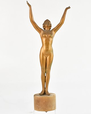 Lot 1409 - An Art Deco bronzed spelter figure...