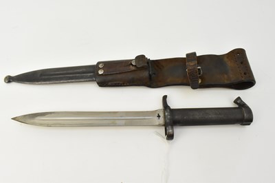 Lot 558 - A Swedish Mauser 1896 pattern bayonet, with...