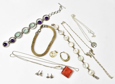 Lot 1133 - A group of 925 silver jewellery, to include a...