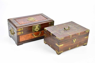 Lot 1729 - An Eastern rosewood jewellery casket of...