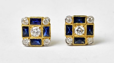 Lot 1114 - A pair of contemporary yellow gold diamond and...
