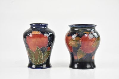 Lot 41 - WILLIAM MOORCROFT; two small vases in the...