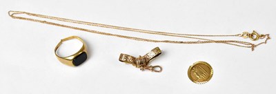 Lot 1124 - Various items of broken gold jewellery...