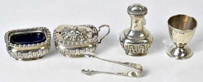 Lot 741 - A three-piece silver cuet set comprising a...