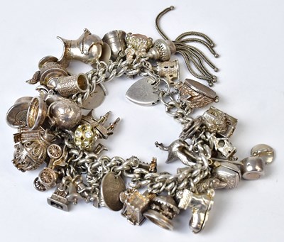 Lot 1067 - A hallmarked silver bracelet set with...