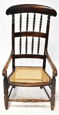 Lot 82 - A 19th century bobbin turned bergère seated...