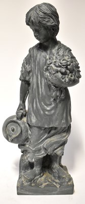 Lot 102 - A stone-effect fibreglass garden statue of a...