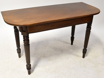 Lot 84 - A pair of 19th century D-end tables, on turned...