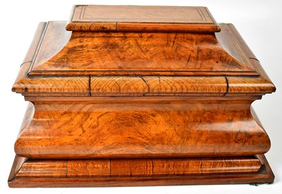 Lot 256 - A 19th century walnut bombe shaped tea caddy,...
