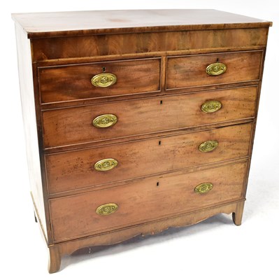 Lot 94 - A George III mahogany and crossbanded chest of...