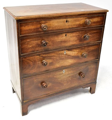 Lot 93 - A George III mahogany chest of four long...