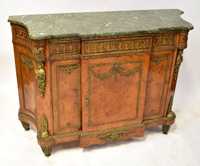 Lot 56 - A reproduction marble-topped brass mounted...