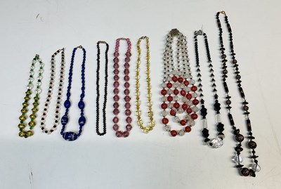 Lot 786 - A group of wedding cake bead necklaces, Art...