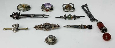 Lot 644 - A group of Scottish silver and white metal...