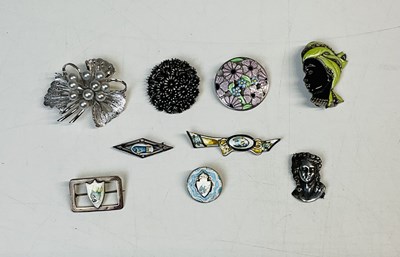 Lot 662 - Six sterling silver and enamel decorated...