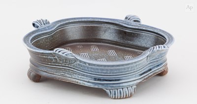 Lot 364 - JANE HAMLYN (born 1940); a square salt glazed...