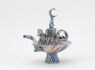Lot 550 - PETER MEANLEY (born 1944); a salt glazed...